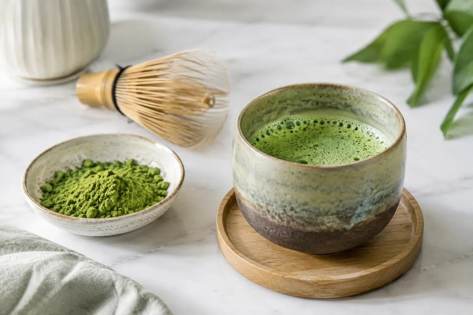 How much caffeine can a cup of matcha provide?