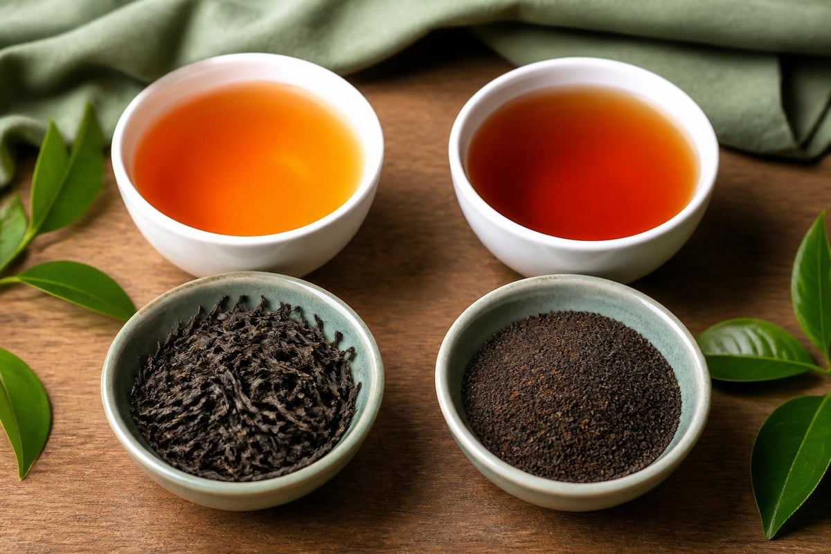 Loose leaf black tea quality comparison