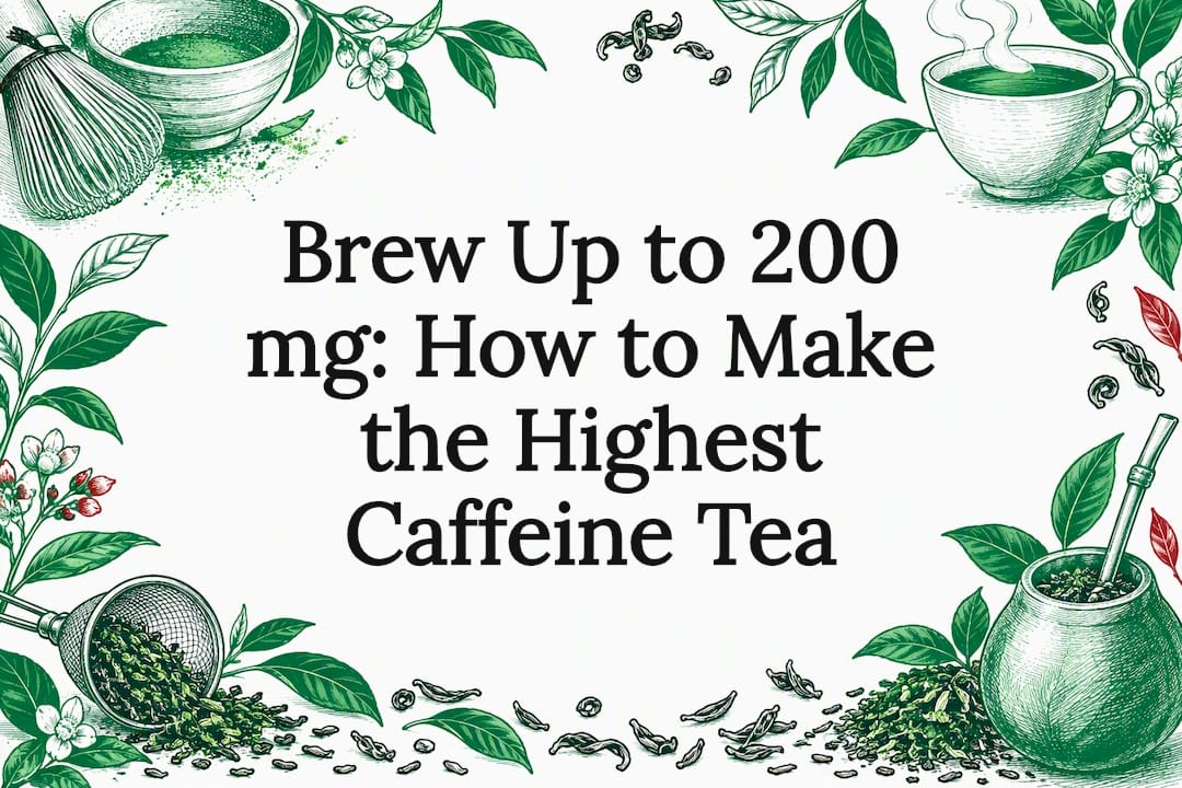 Decorative high caffeine tea title card