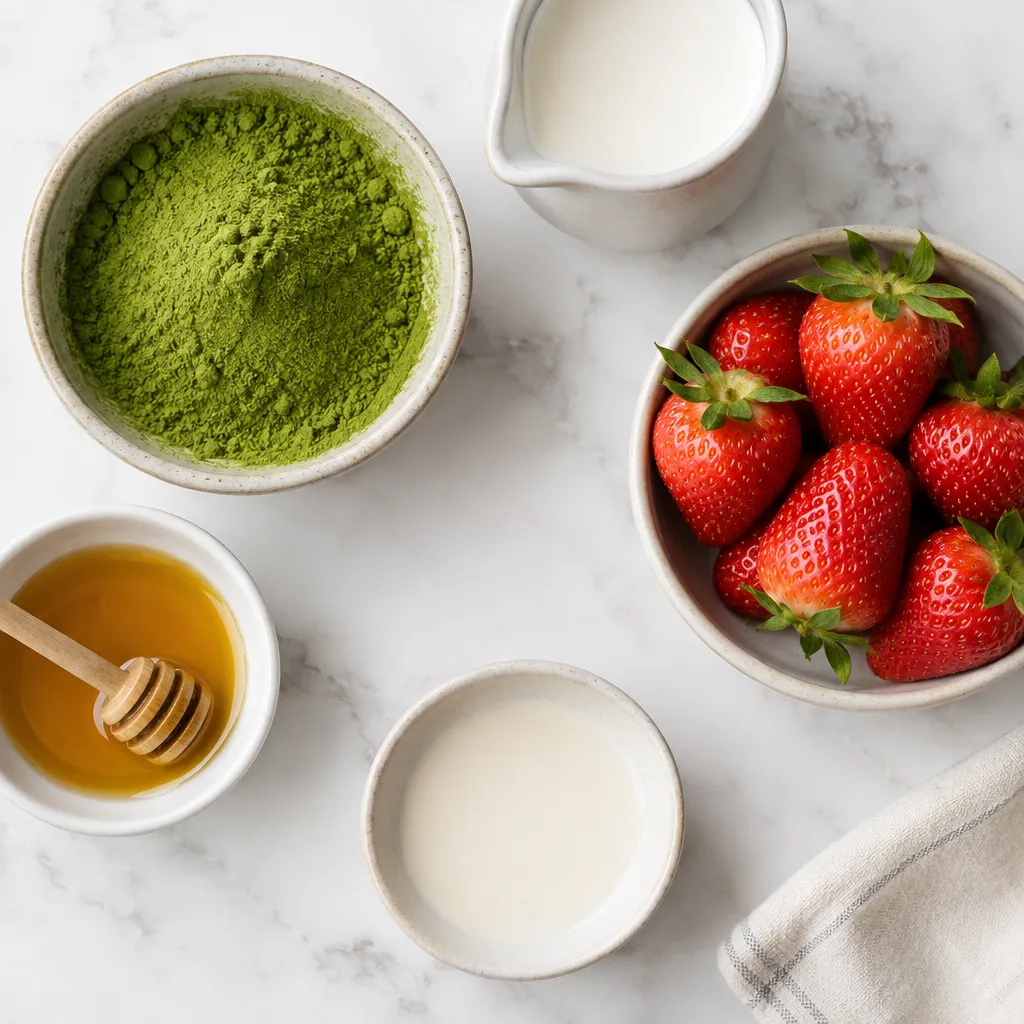 Choose Matcha and Strawberry Ingredients