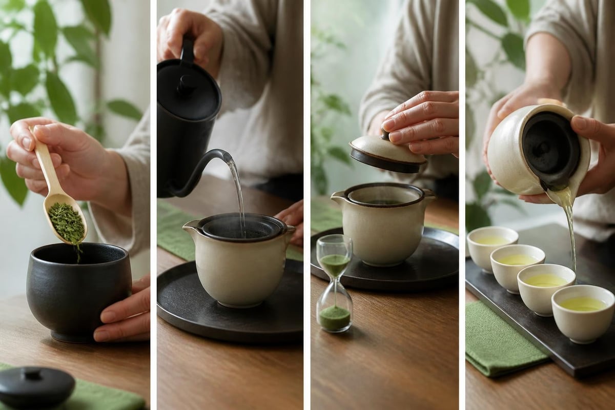 Green tea brewing steps