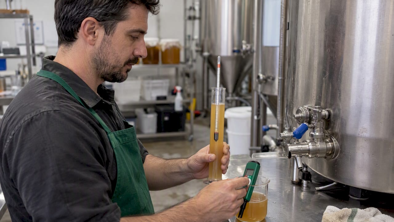 Medición del pH en una muestra de kombucha
