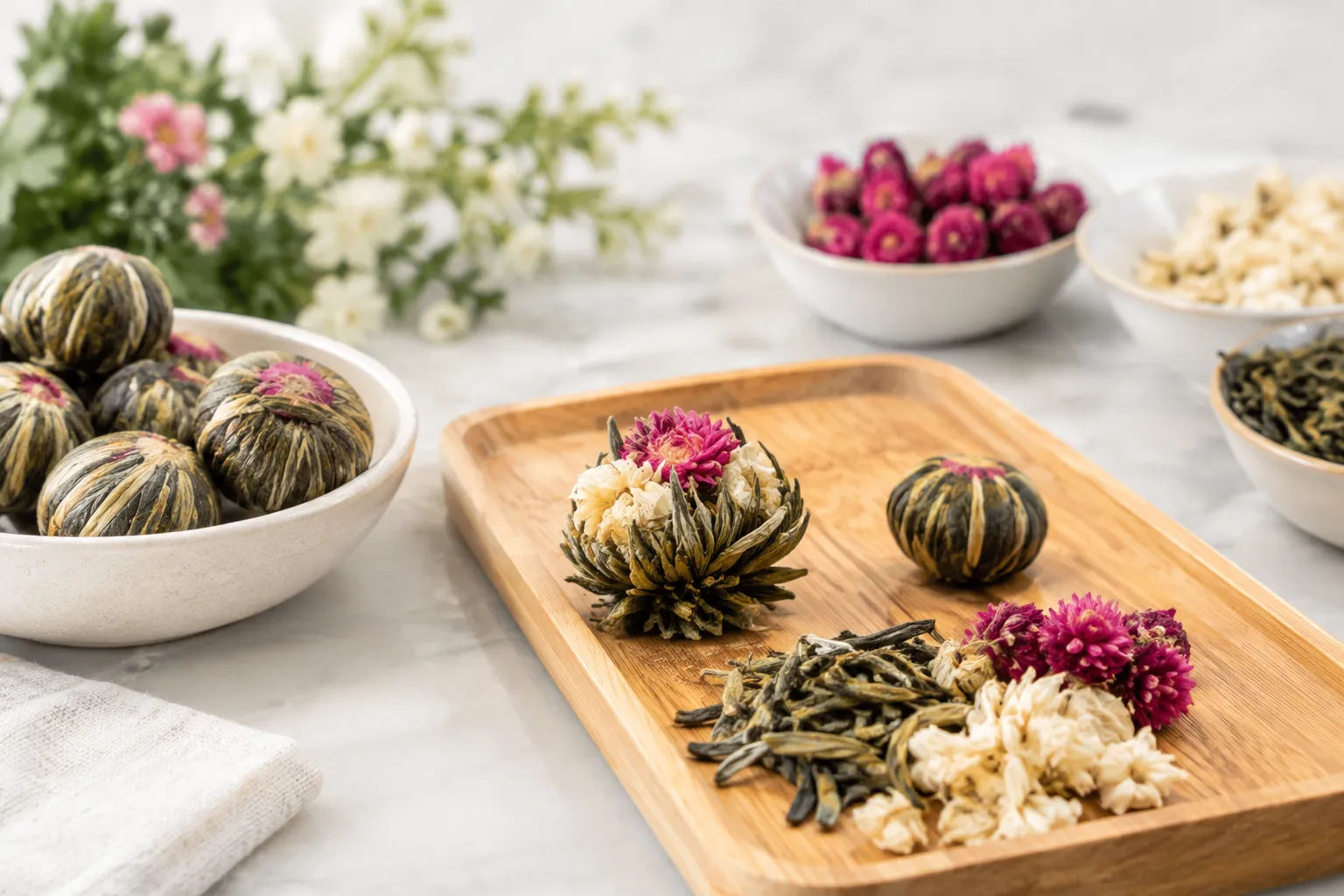 How flowering tea bundles are made